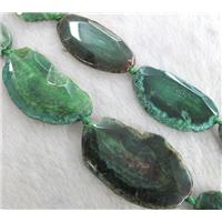 green agate beads, faceted slab, freeform, approx 20-60mm, 6-8pcs per st [GASA1117-L]