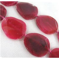 red Agate slice beads, faceted freeform, approx 22-55mm [GASA1399]