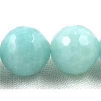 Amazonite Beads, faceted round gemstone, grade AB, 16mm dia, 25pcs per st [GMAS02AB-16MM]