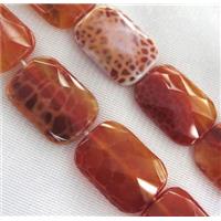 ruby Fire Agate Beads, faceted Oblong, approx 30x40mm [GMFA57-30X40MM]