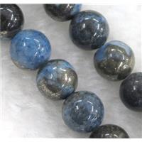 blue Chalco Pyrite Beads, round, approx 8mm dia [GMLB1122-8MM]