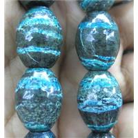 Blue SilverLine Jasper beads, barrel, approx 15x20mm [GMLB1273]