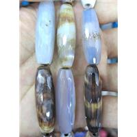 agate bead, faceted barrel, approx 12x40mm [GMLB1350]
