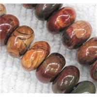 red Picasso jasper beads, rondelle, approx 6mm dia, 15.5 inches [GMLB728-6MM]