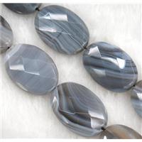 natural grey Botswana Agate beads, faceted oval, approx 30x40mm [GMLB991-30X40MM]