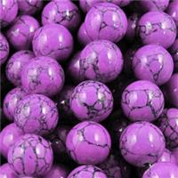 round turquiose beads, purple, synthetic, 10mm dia, approx 38pcs per st [GMOTXSS15-10MM]