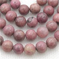 Rhodonite beads, round, AA grade, approx 8mm dia,48pcs per st [GMRD123-8MM]