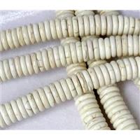 white synthetic Turquoise heishi beads, approx 3x12mm [GMRON14-3X12MM]