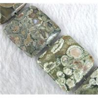 natural Rhyolite beads, green, square, approx 30x30mm [GMSRJ21]