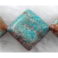Sea Sediment Jasper Beads Square Conner-Drilled, 16x16mm,21pcs per st [GMSSJ02C04]
