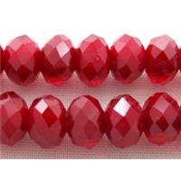 Chinese Crystal Beads, Faceted Rondelle, red, 8mm dia, 72pcs per st [GSICC01C43-8MM]