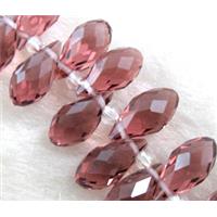 Chinese Crystal Beads, faceted teardrop, purple, approx 6x12mm, 100pcs per st [GSICC15C12-6X12MM]