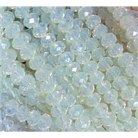 glass crystal bead, faceted wheel, opal, approx 6mm dia, 90pcs per st [GSICC21-6MM]