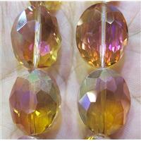 Chinese crystal glass bead, faceted oval, approx 16x20mm, 18pcs per st [GSICC249]