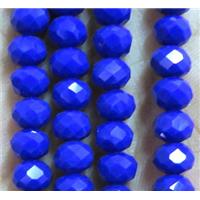 glass crystal bead, faceted wheel, blue, approx 6mm dia, 90pcs per st [GSICC25-6MM]