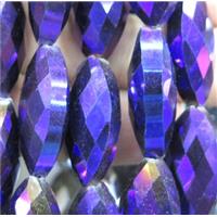 Chinese crystal glass beads, faceted oval, approx 12x25mm, 15pcs per st [GSICC258]