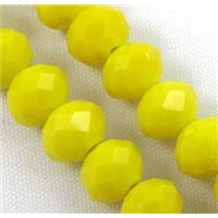glass crystal bead, faceted wheel, lemon, approx 6mm dia, 90pcs per st [GSICC27-6MM]