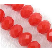 glass crystal bead, faceted wheel, red, approx 6mm dia, 90pcs per st [GSICC28-6MM]
