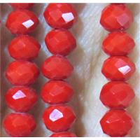 bright red Chinese Crystal Beads, faceted rondelle, approx 6mm. 80pcs per st [GSICC494-6MM]