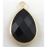 Chinese crystal glass pendant, faceted teardrop, approx 10x14mm [GSICC598-10X14MM]