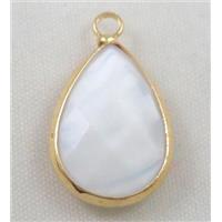 Chinese crystal glass pendant, faceted teardrop, approx 10x14mm [GSICC604-10X14MM]