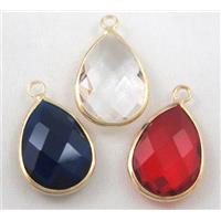 Chinese crystal glass pendant, faceted teardrop, approx 10x14mm [GSICC608-10X14MM]
