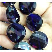chinese crystal bead, faceted, twist round, approx 22mm dia, 15pcs per st [GSICC700-22MM]