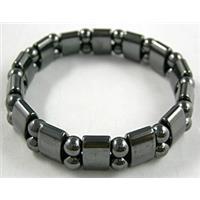 Magnetic Hematite Bracelet, 6cm dia, beads: 7.5x13mm, 6mm dia [HBJ019]