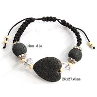 Handmade Lave Bracelet, 26x27x8mm, 14mm dia, approx 8 inch length [LABT02C02]