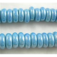 Disc, Painted Oriental Porcelain Beads, 10.5mm dia, 4mm thick, 100 pcs per st [POP04]