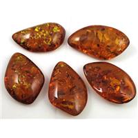amber pendant, freeform, coffee, approx 28-45mm [PSAM08]
