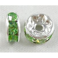 OLive Rondelles Middle East Rhinestone Beads with Silver Plated, 12mm dia [RSBARD10SP-12MM]