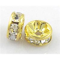 rondelle middle-east Rhinestone Bead, gold, approx 12mm [RSBARD24-12MM]