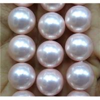 pink Pearlized Shell Beads, round, approx 8mm dia [SHEPL46-8MM]
