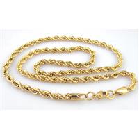 Stainless steel Necklace, gold, 5mm dia, approx 21.5 inch(55cm) length [SSNK22]