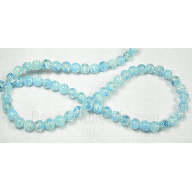 16" string round multi flower millefiori glass