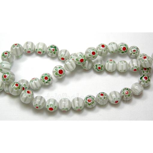 Round Millefiori glass-single flower
