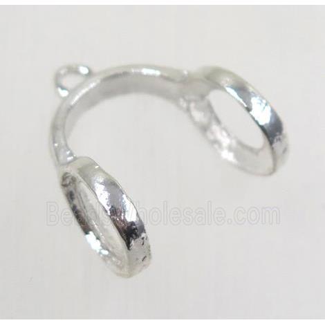 tibetan silver hanger, non-nickel, silver plated