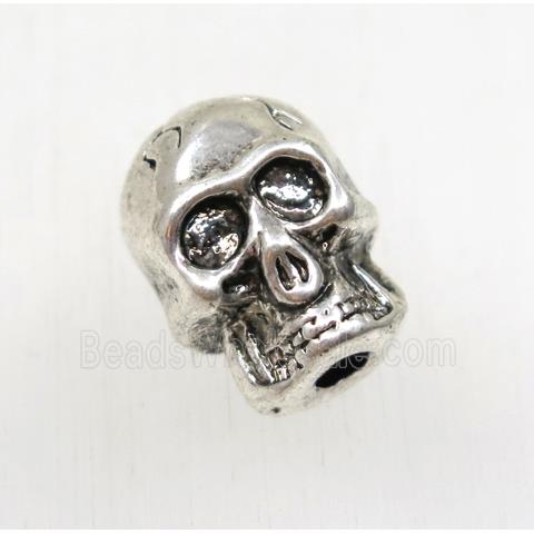 tibetan silver zinc skull beads, non-nickel