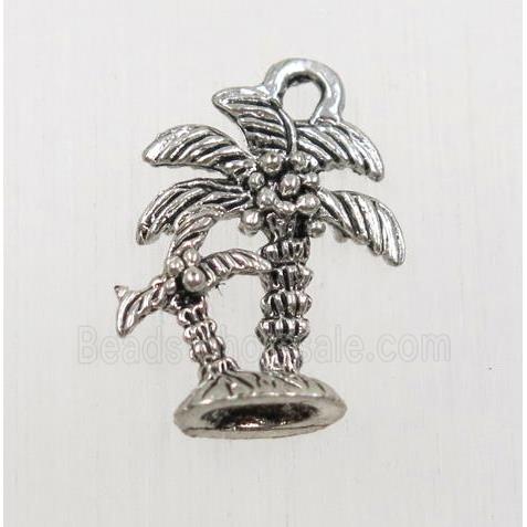 tibetan silver coconut tree pendant, non-nickel