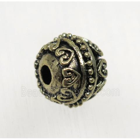 tibetan silver zinc beads, non-nickel, antique bronze