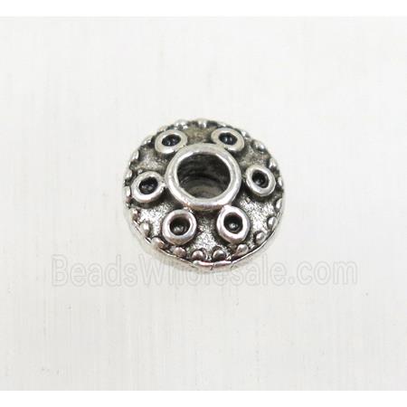 tibetan silver zinc rondelle beads, non-nickel