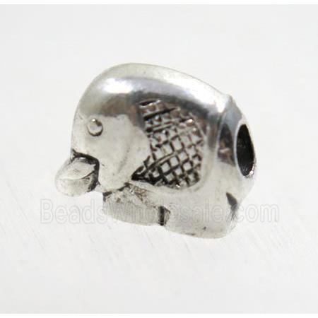 tibetan silver zinc elephant beads, non-nickel