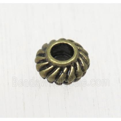 tibetan silver zinc rondelle beads, non-nickel, antique bronze