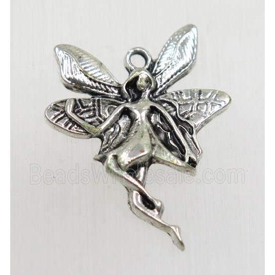 tibetan silver fairy pendant, non-nickel