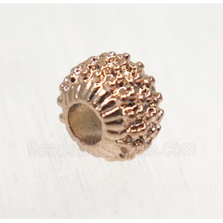 tibetan silver zinc beads, non-nickel, rose gold