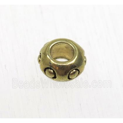 tibetan silver zinc rondelle beads, non-nickel, antique gold