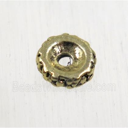 tibetan silver zinc beadcap, non-nickel, antique gold