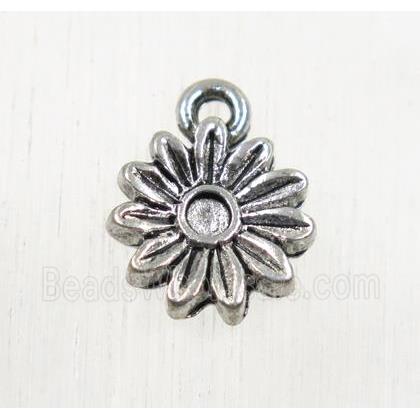 tibetan silver daisy pendant, non-nickel