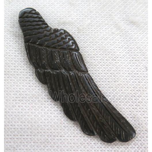 black cattle bone pendant, angel wing